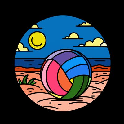 volleyball on a beach