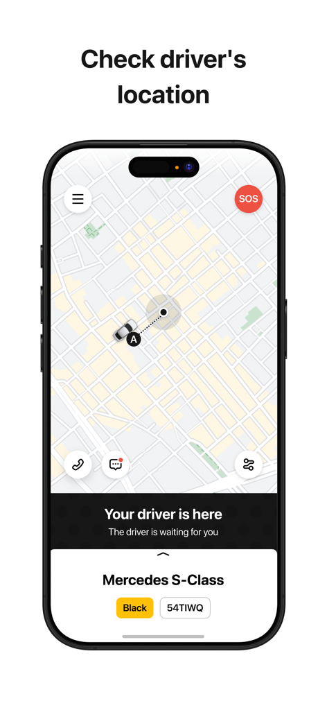 Brko - Croatian Taxi App - Brko taxi app screen showing live driver location and vehicle details on a map