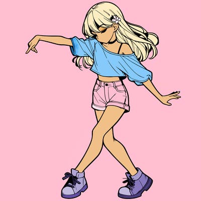 realistic girl danceing