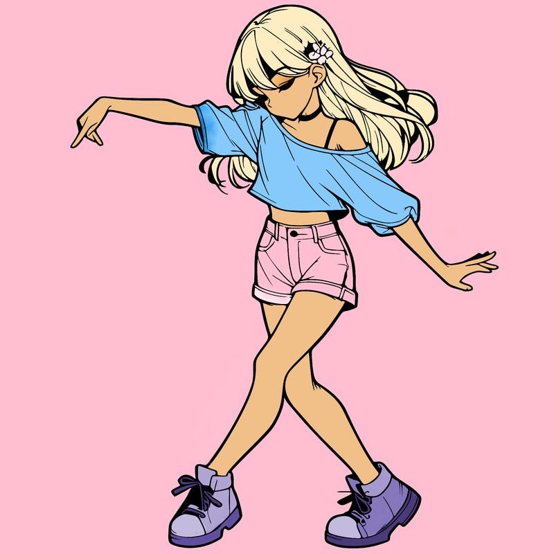 realistic girl danceing
