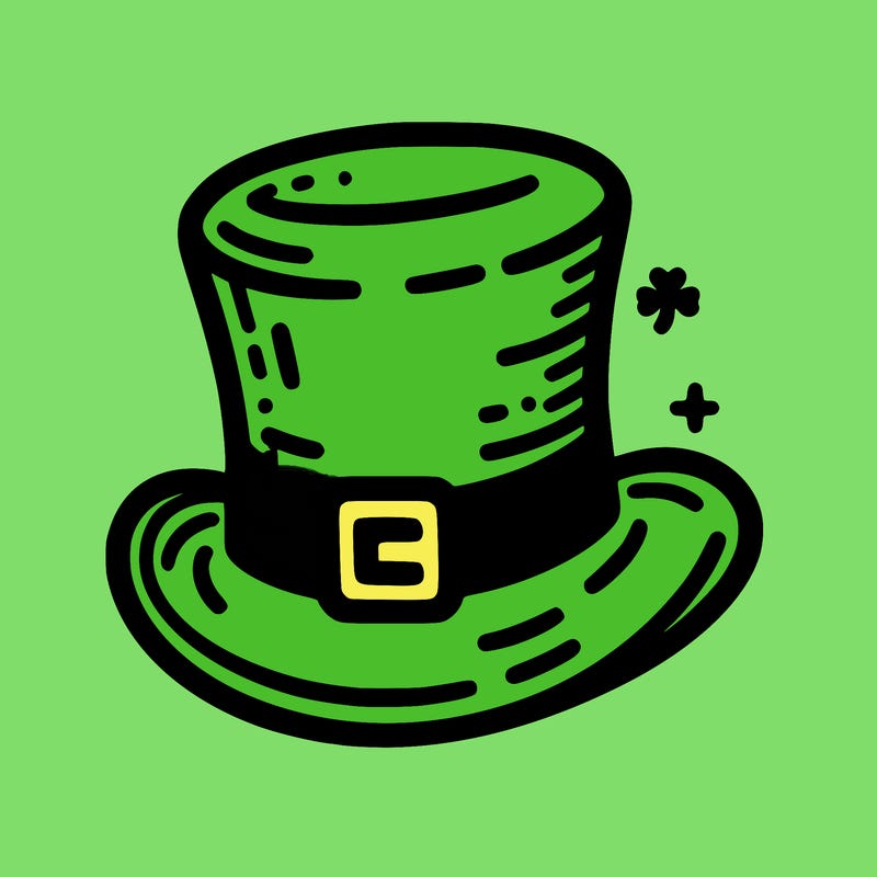 st patrick hat with thin lines