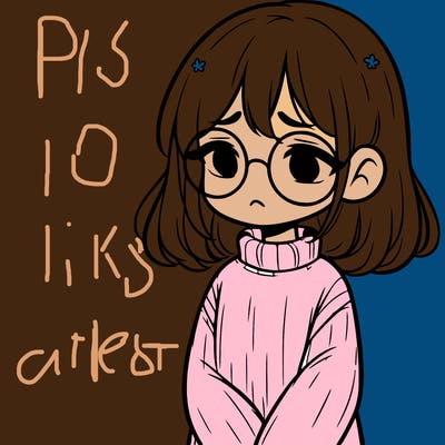 sad girl with glasses in a sweater