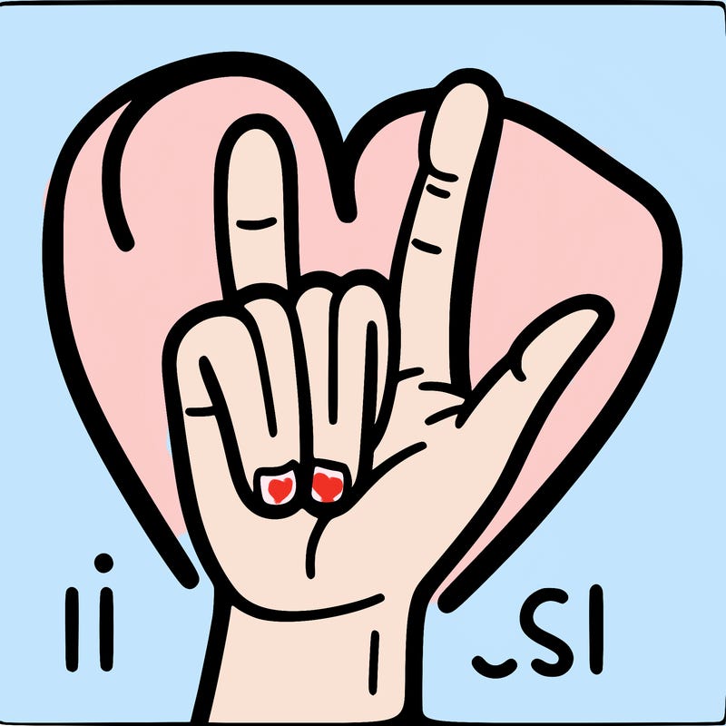hand signing i love you in asl