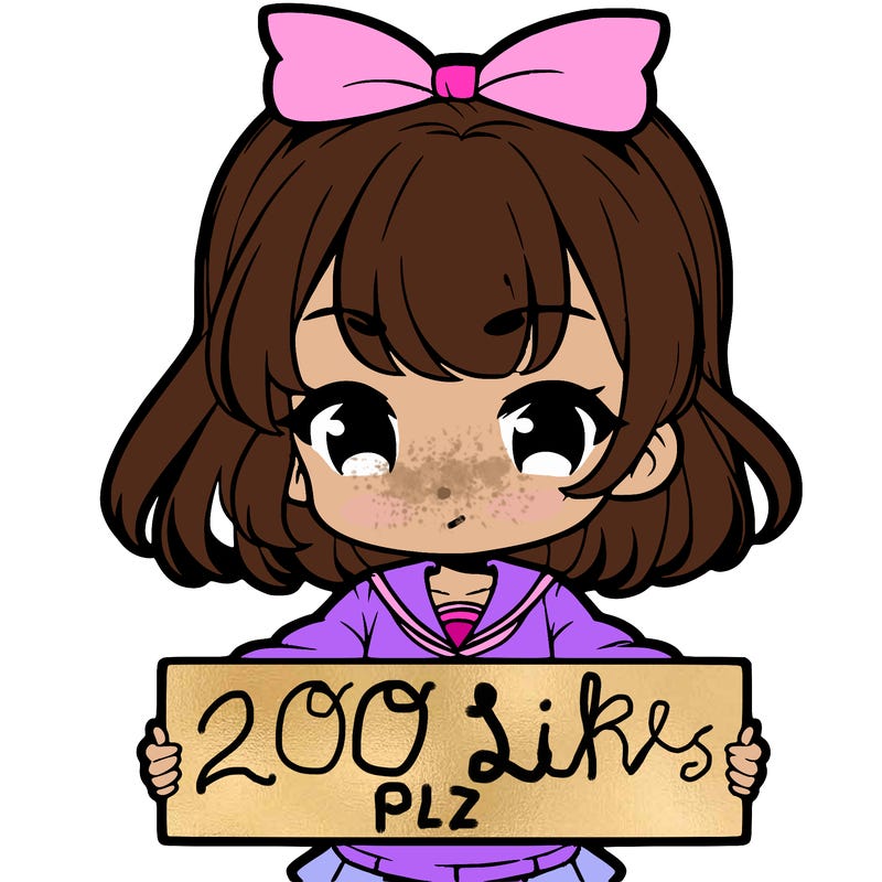 cute anime girl holding a sign