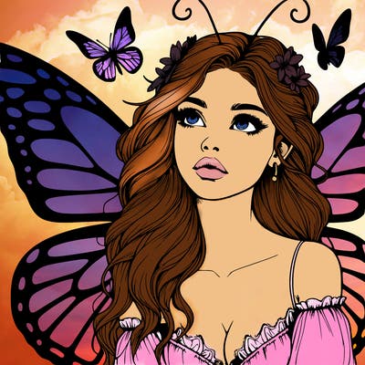 butterfly fairy realistic girl