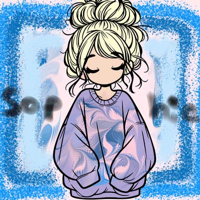 girl with baggy sweatshirt and messy bun