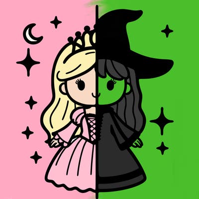 split princess and witch