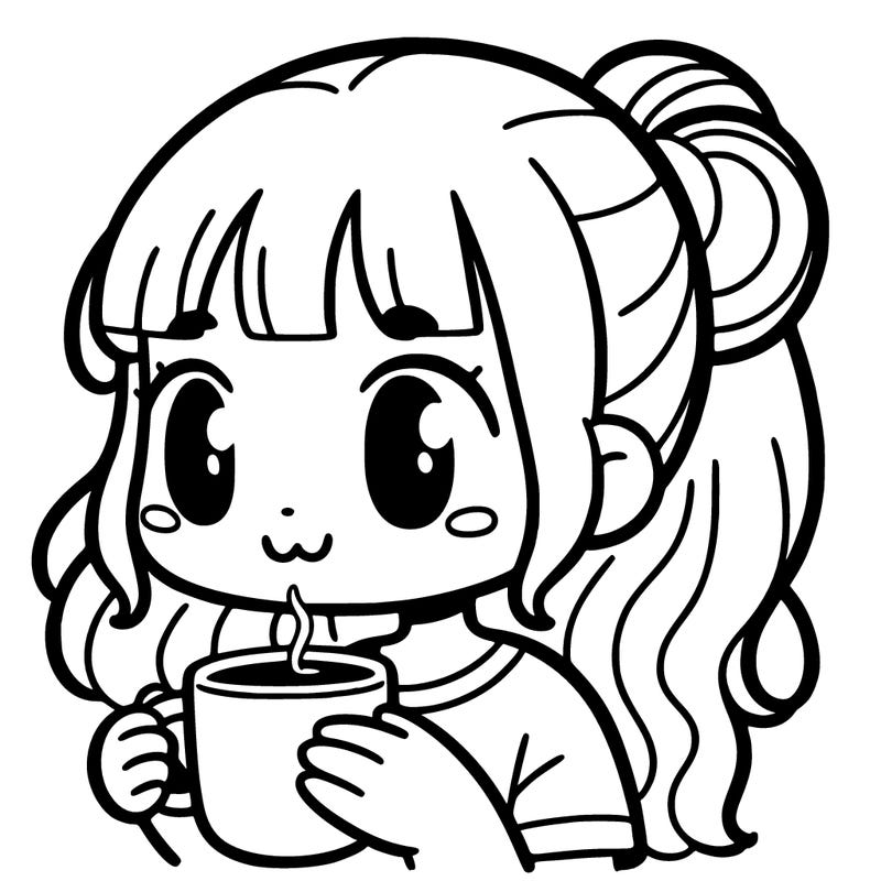 a girl drinking coffee
