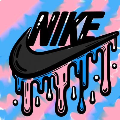 dripping nike logo