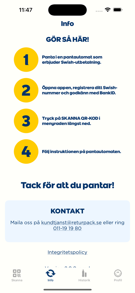 Step by step instructions on how to use the Pantamera app for bottle recycling and digital payouts