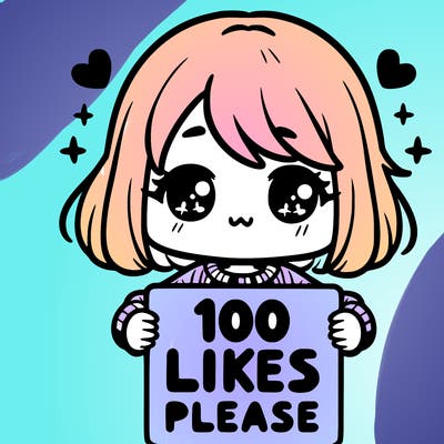 cute girl holding a sign saying 100 likes please