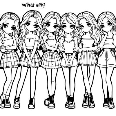 a group of girls realistic