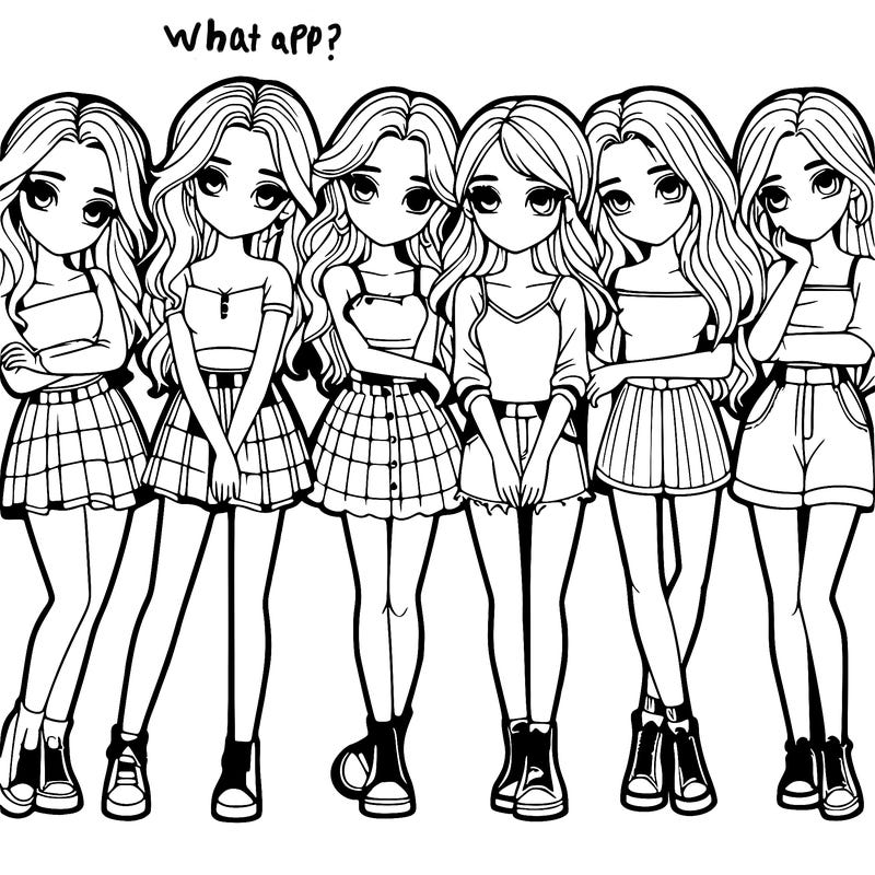 a group of girls realistic