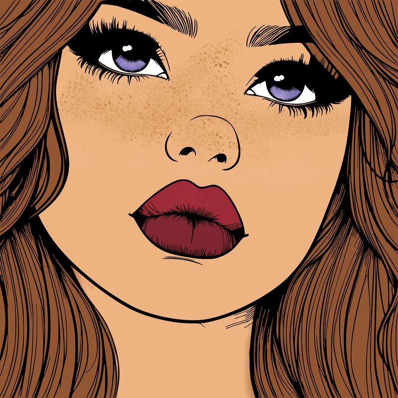 really realistic girl with lips