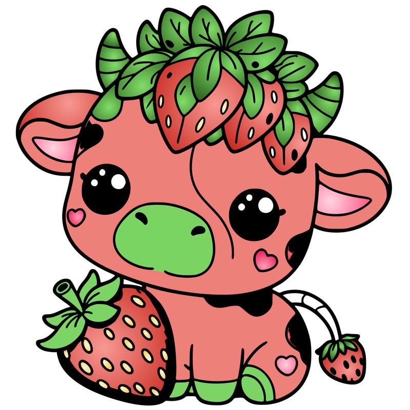 cute strawberry cow