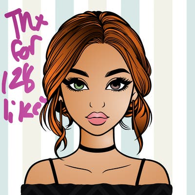 realistic girl with makeup on