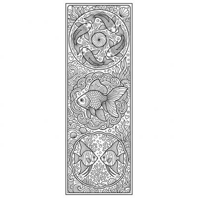 Immerse yourself in the calming art of coloring with this unique Fish Mandalas Bookmark. Featuring beautifully intricate aquatic life and swirling patterns, it's perfect for both relaxation and creative expression.