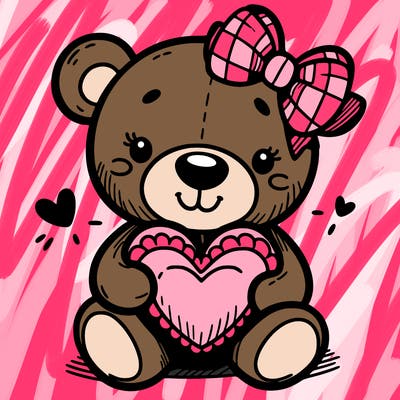 teddy bear hugging a heart