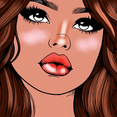 really realistic girl with lips