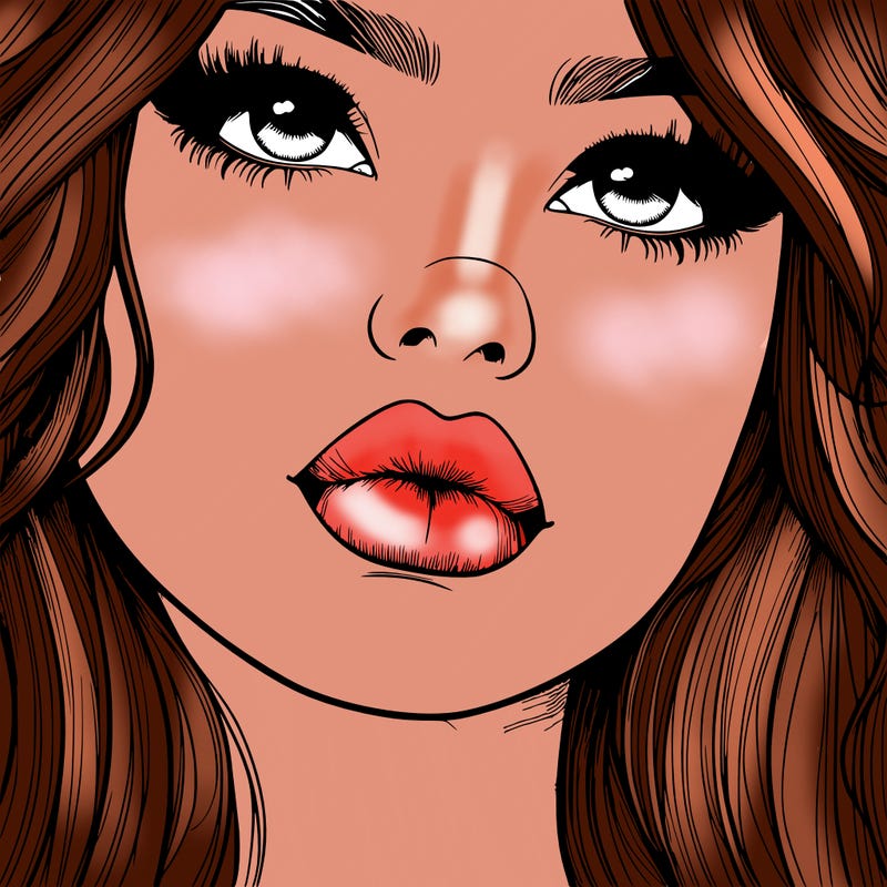really realistic girl with lips