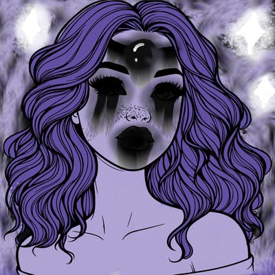 realistic girl with wavy hair and lips