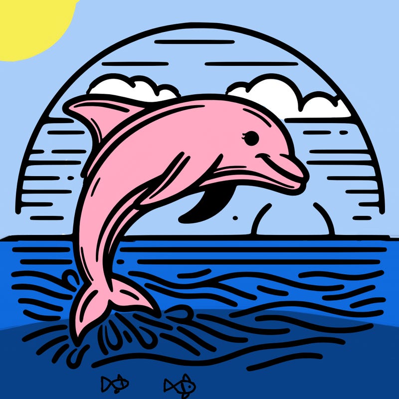 dolphin in a sunset