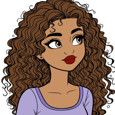 realistic girl with curly hair