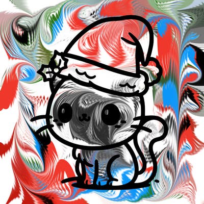 cat wearing santa hat