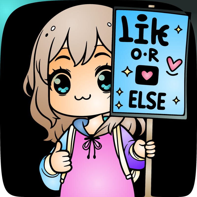 a cute girl with a poster that says like or else