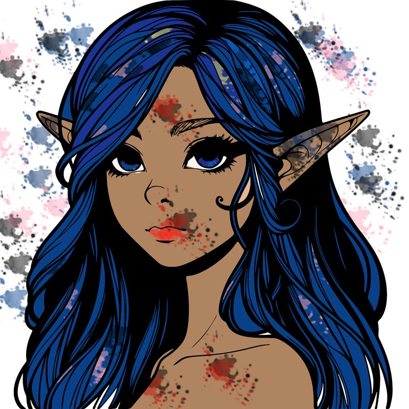 elf girl realistic dark fantasy