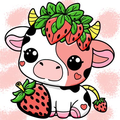 cute strawberry cow