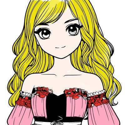 realistic girl wearing dress close up