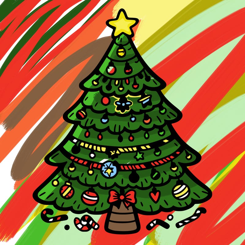 christmas tree with lots of details