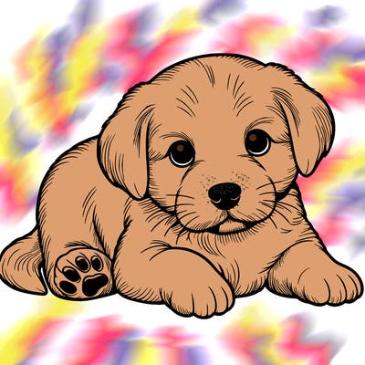 a cute realistic puppy