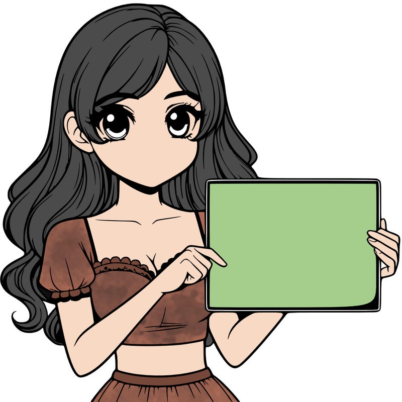 realistic pretty girl holding blank sign