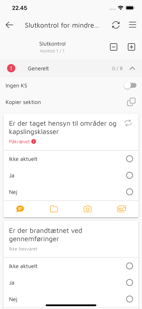 E-Komplet - Lista de verificación digital de garantía de calidad en la aplicación móvil E-Komplet
