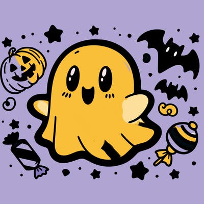 halloween cute little ghost