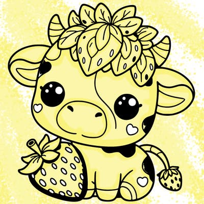 cute strawberry cow