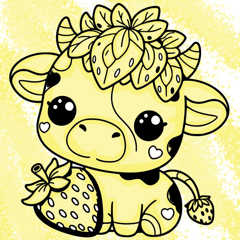 cute strawberry cow