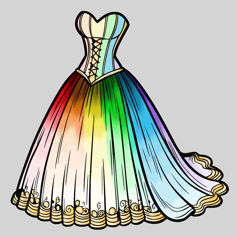 wedding dress-corset and a long and flowy skirt