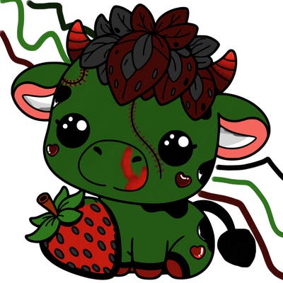 cute strawberry cow