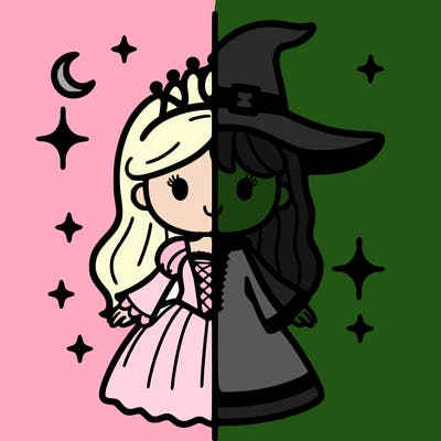 split princess and witch