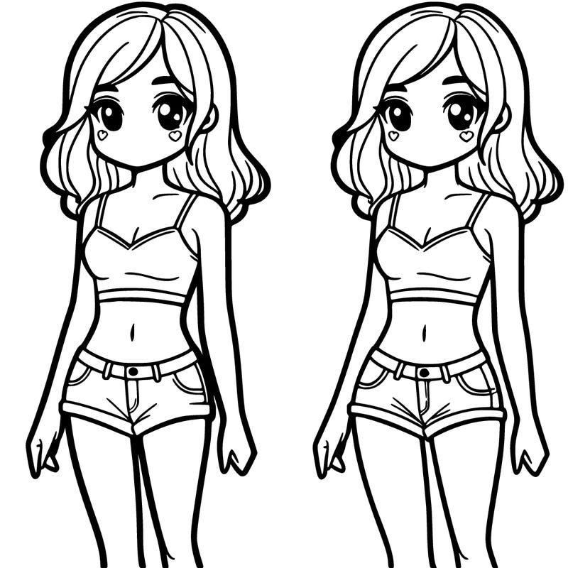 a girl in a crop top and short shorts