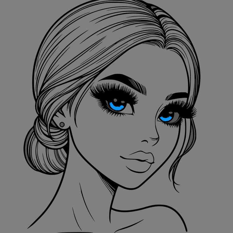 realistic girl with lashes