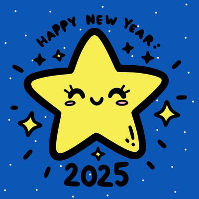 happy new year 2025 star wish