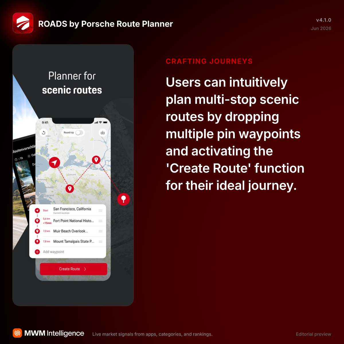ROADS by Porsche Route Planner - Navigation App | MWM