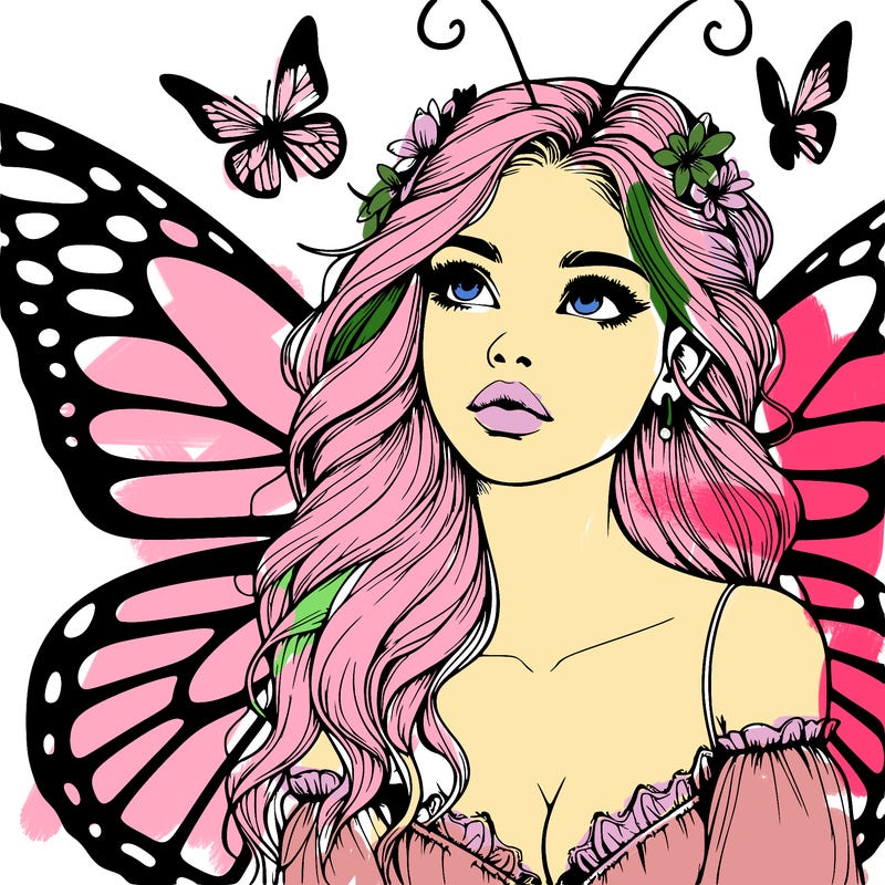 butterfly fairy realistic girl