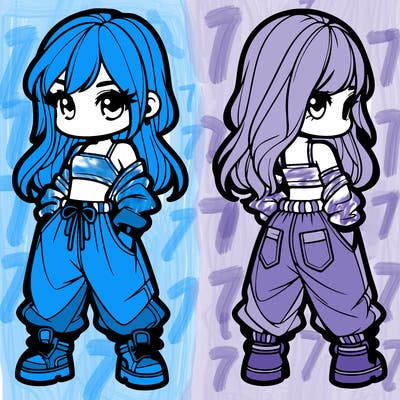 girl in crop top and baggy pants