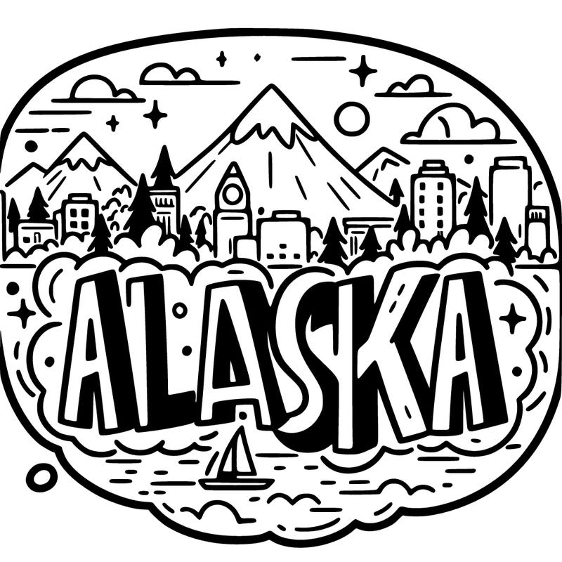 alaska in bubble writing