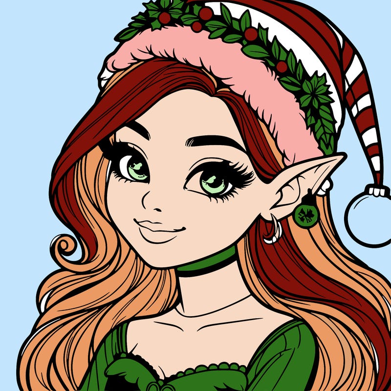 christmas girl elf realistic
